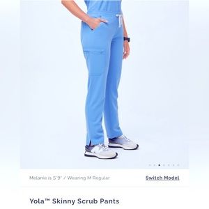 FIGS Yola Skinny Scrub Pant- Ceil Blue- Small